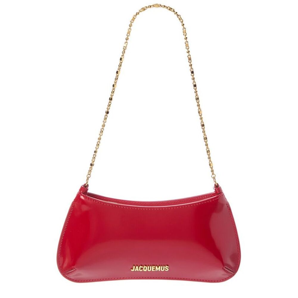 Jacquemus The Small Bisou Chain Leather Shoulder Bag, Red